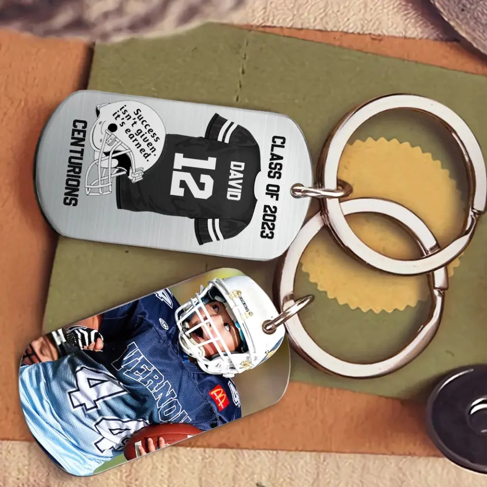 Success Isn't Given It's Earned Personalized Stainless Steel Keychain