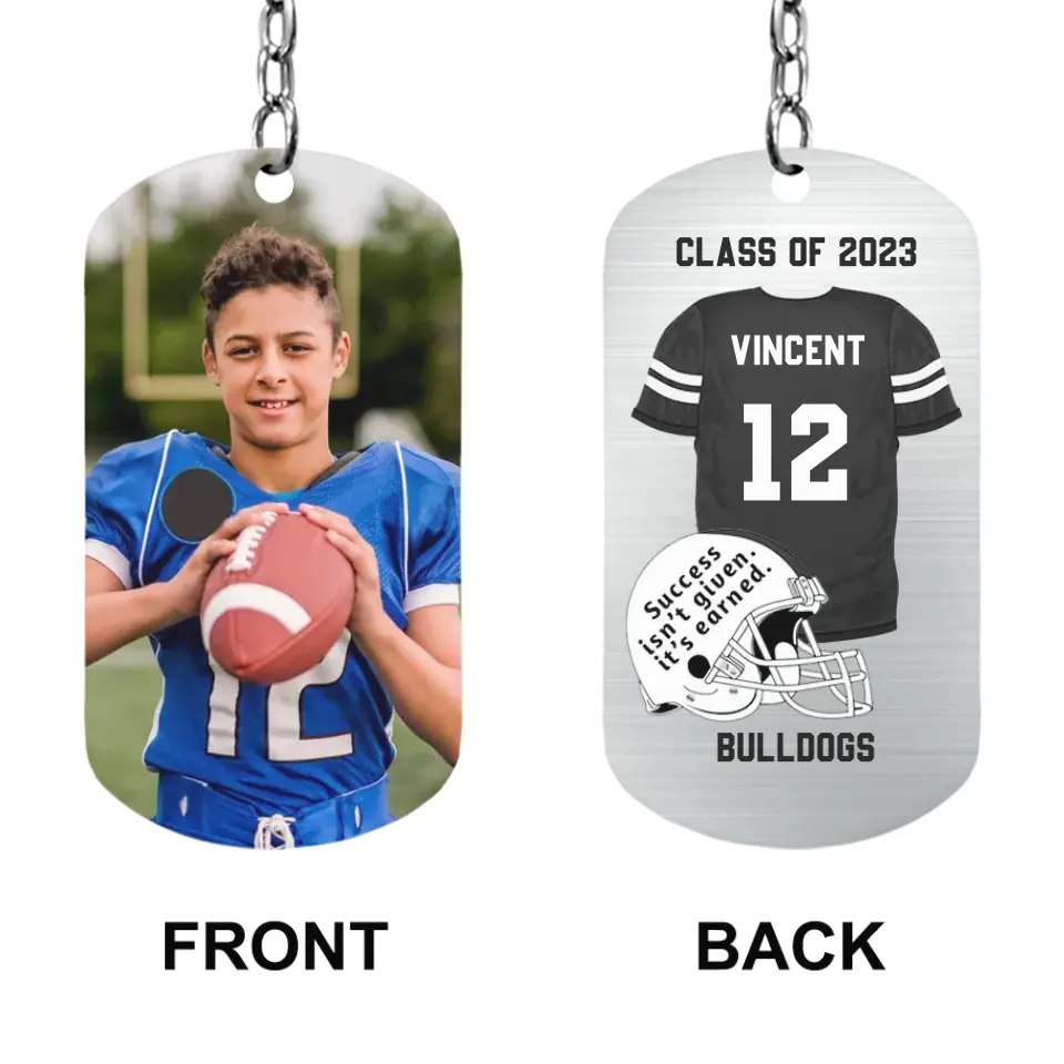 Success Isn't Given It's Earned Personalized Stainless Steel Keychain