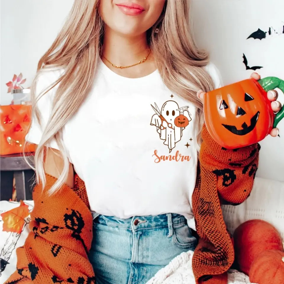 Stay Spooky, Personalized T-Shirt Sweatshirt 2 Sides, Halloween Gift For Hairdresser | 309IHPLNTS315