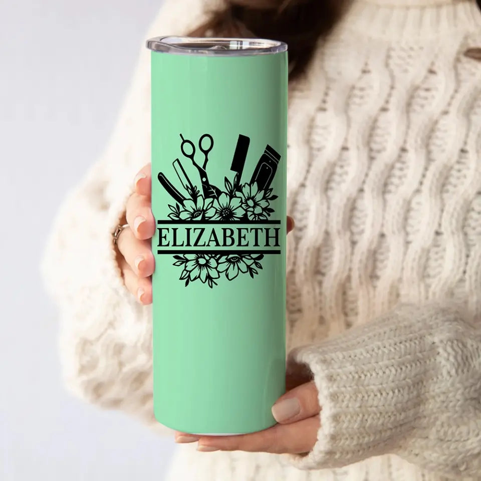 Personalized Name Tumbler Gift for Barber Hairdresser