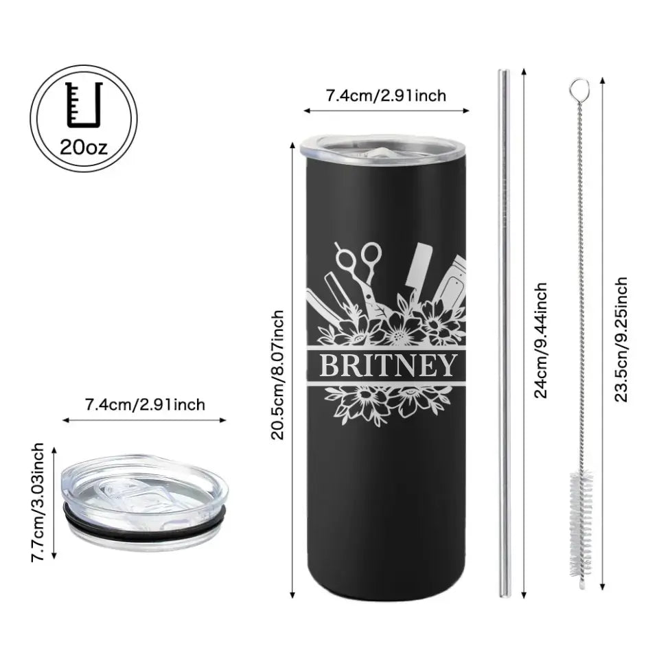 Personalized Name Tumbler Gift for Barber Hairdresser