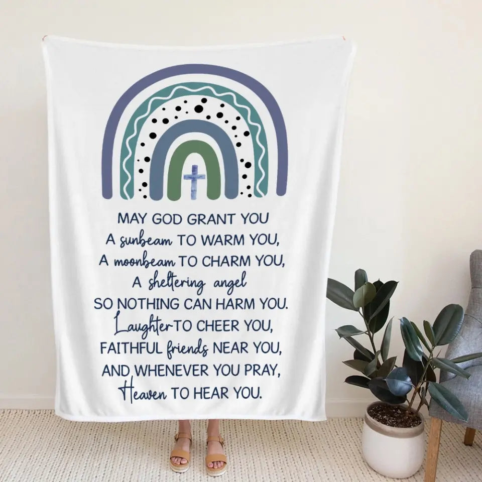 May God Grant You - Christian Quote - Personalized Blanket - Baptism Gifts, First Communion Gifts for Baby Girls, Baby Boys