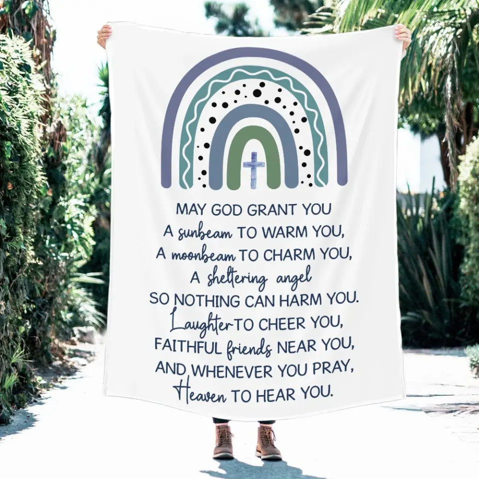 May God Grant You - Christian Quote - Personalized Blanket - Baptism Gifts, First Communion Gifts for Baby Girls, Baby Boys
