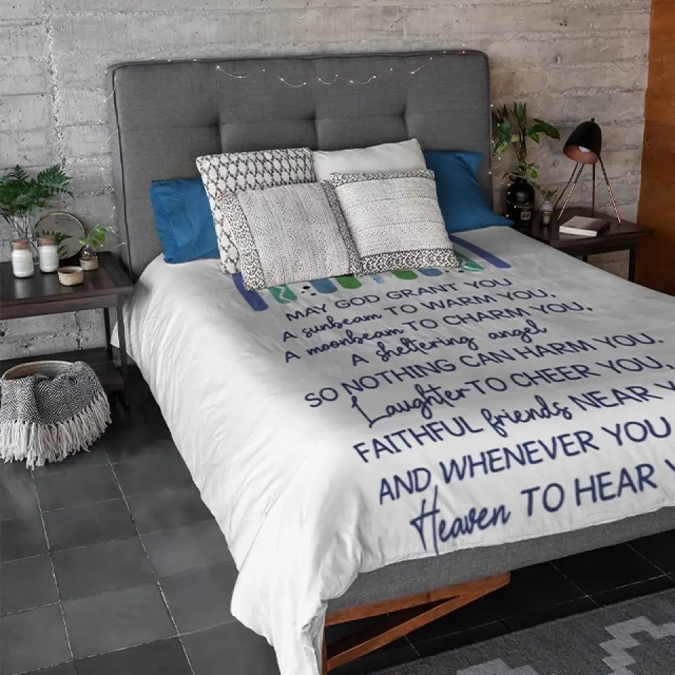 May God Grant You - Christian Quote - Personalized Blanket - Baptism Gifts, First Communion Gifts for Baby Girls, Baby Boys