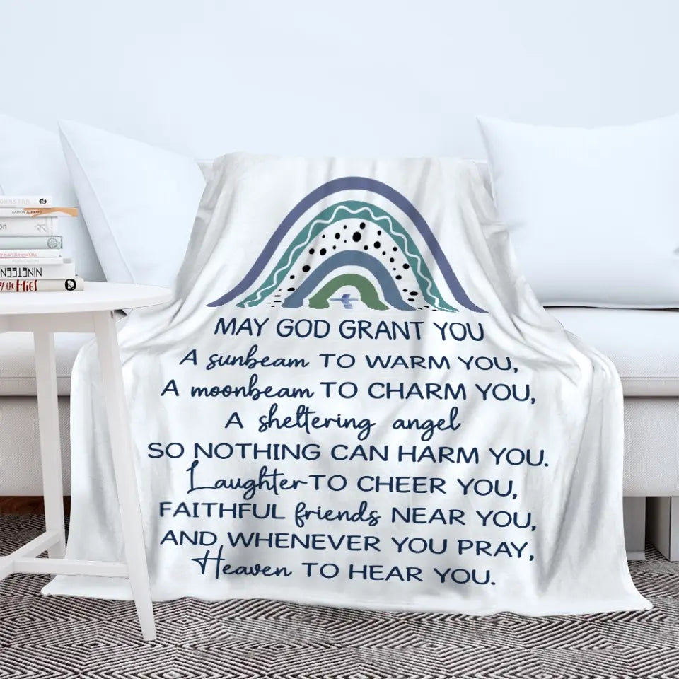 May God Grant You - Christian Quote - Personalized Blanket - Baptism Gifts, First Communion Gifts for Baby Girls, Baby Boys