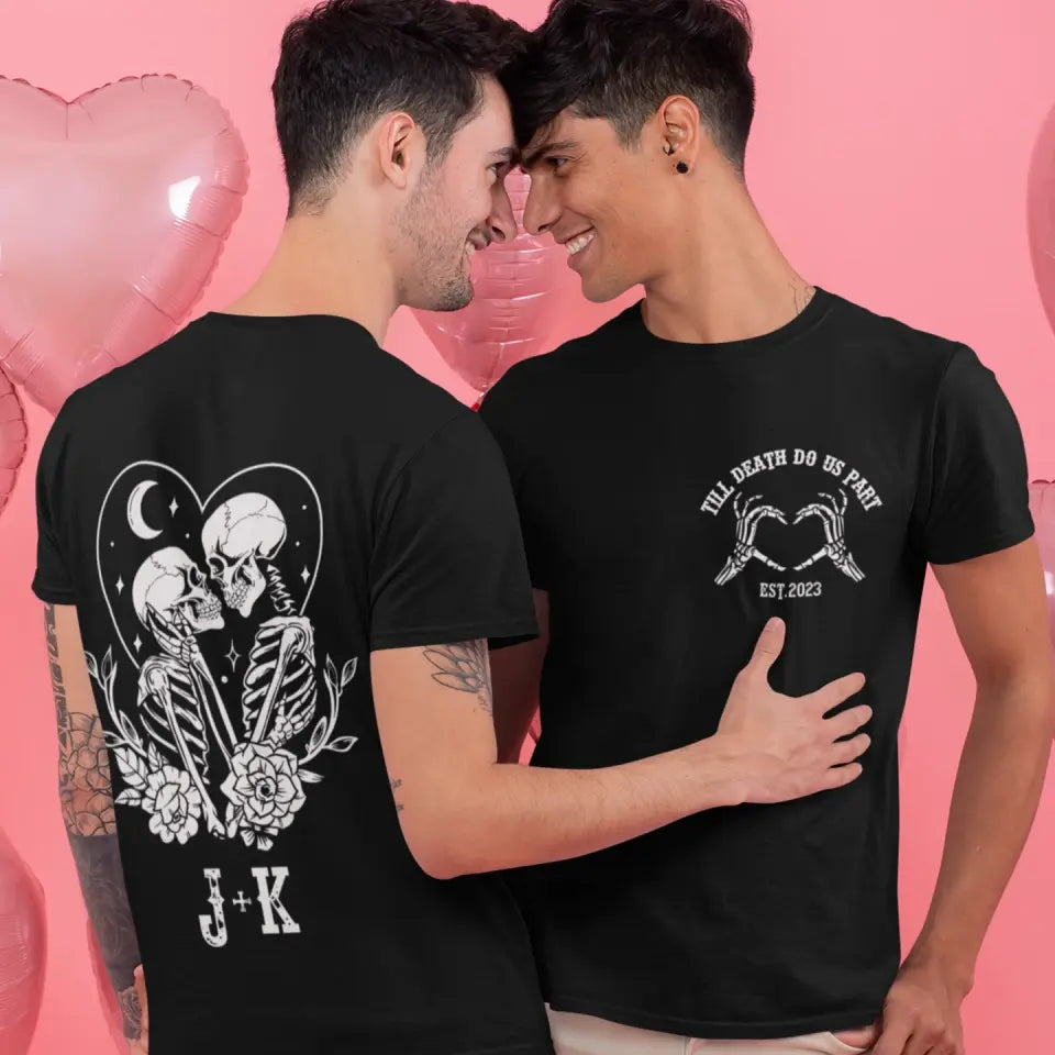 Till Death Do Us Apart Personalized G500 T-Shirt Gift For Couple