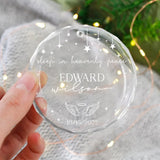 Sleep In Heavenly Peace, Personalized Glass Ornament, Memorial Gift Sympathy Gift | 309IHPBNOR1052