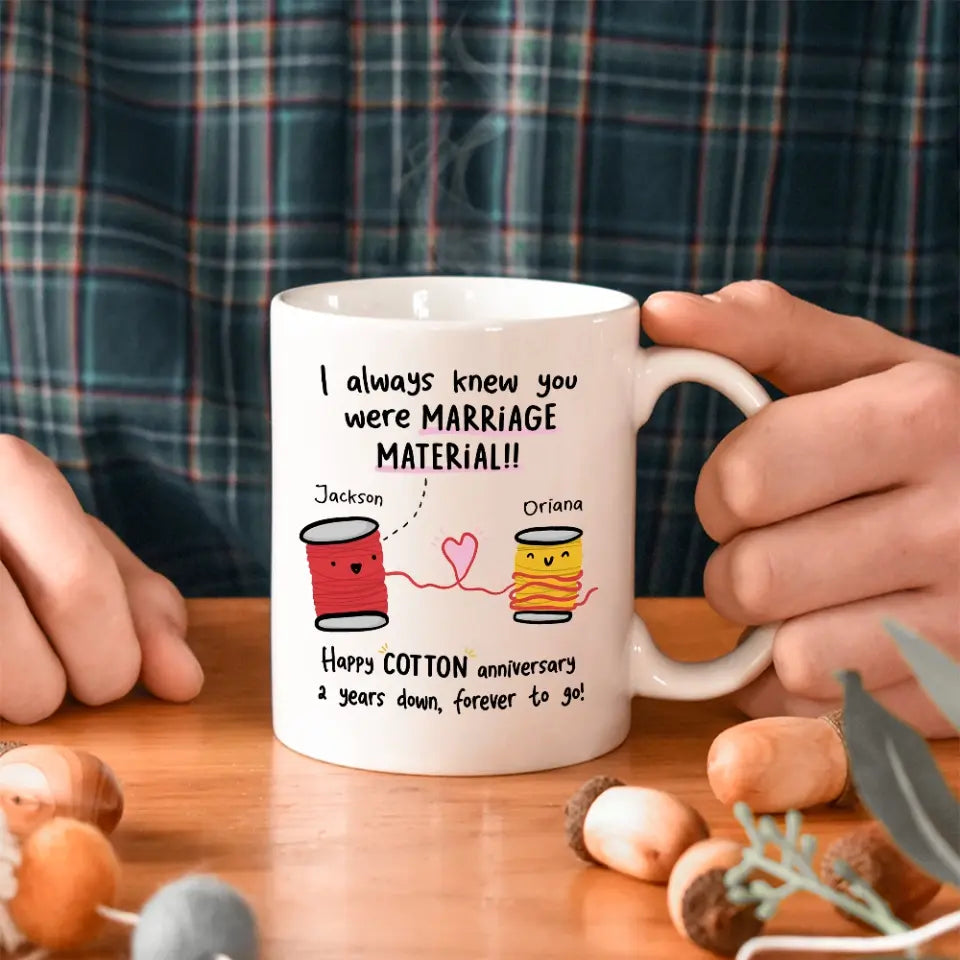 2 Years Down Forever To Go Custom Mug Anniversary Gift Couple