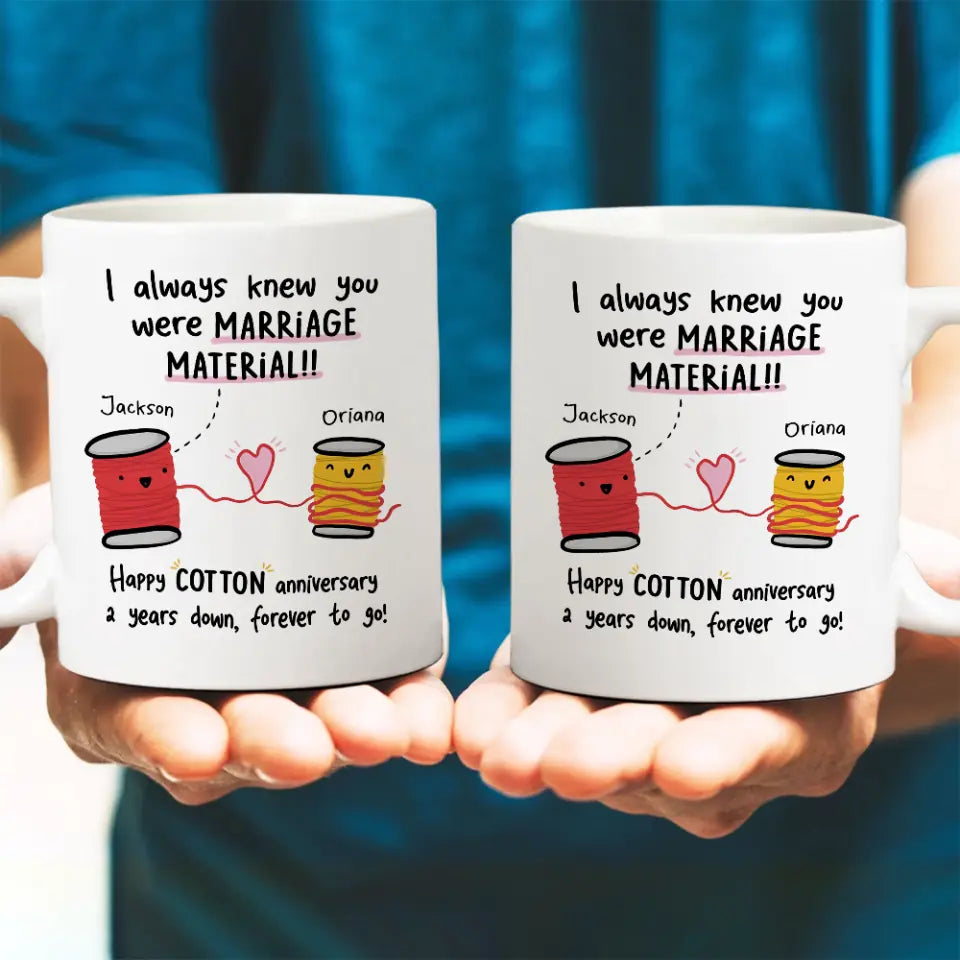 2 Years Down Forever To Go Custom Mug Anniversary Gift Couple