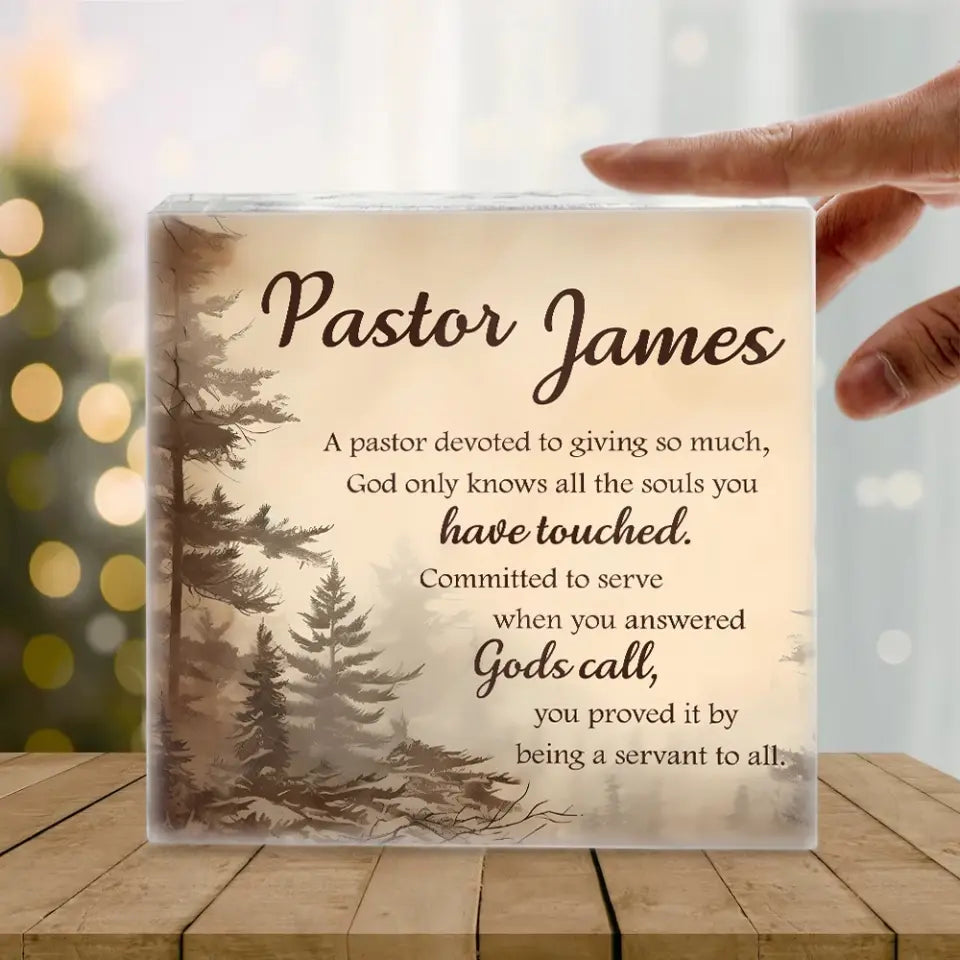 Pastor Appreciation Gifts - Pastor Retirement Gift - Personalized Acrylic Plaque - Custom Desk Sign