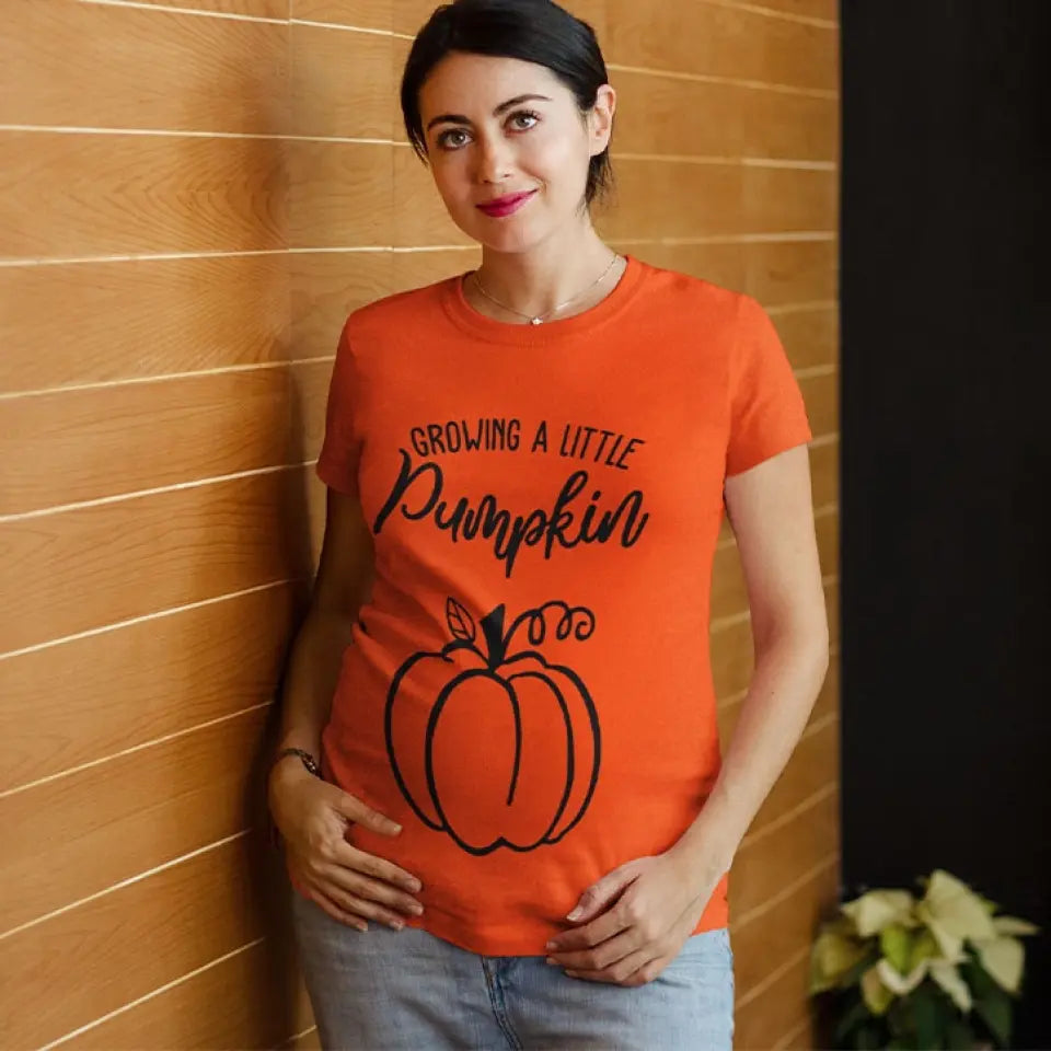 Growing A Little Pumpkin T-shirt Gift For Pregnant Wife