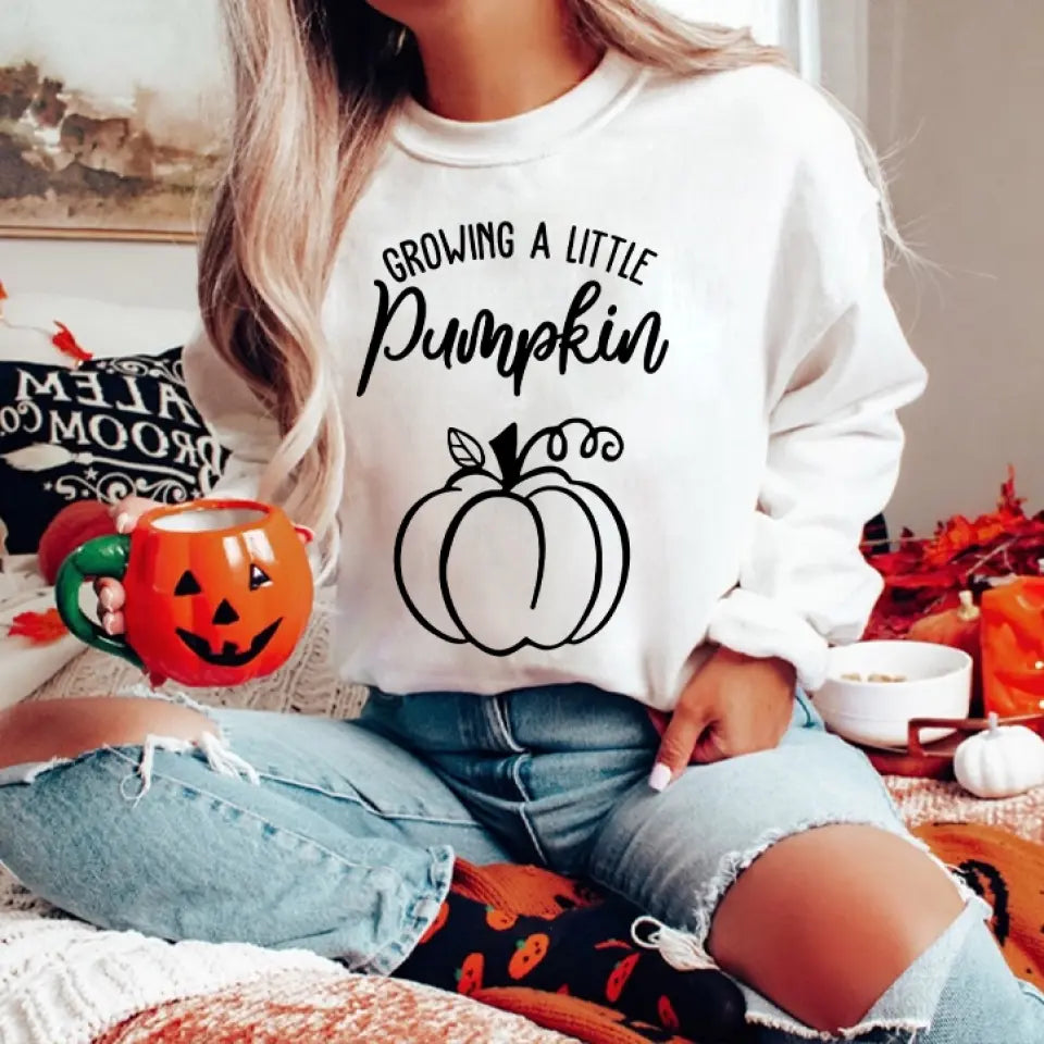 Growing A Little Pumpkin T-shirt Gift For Pregnant Wife