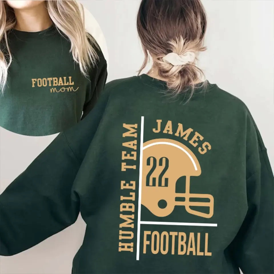 Custom Football Mom Sweater, Personalized Football Crew Neck Sweatshirt, Mom Sweater | 310IHPNPTS1066
