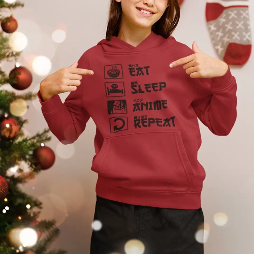 Eat Sleep Anime And Repeat Standard Hoodie Gift For Anime Lovers