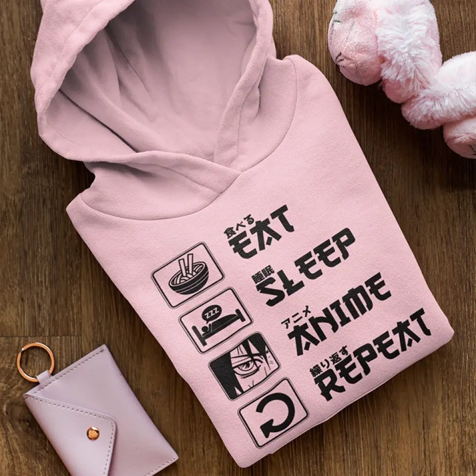 Eat Sleep Anime And Repeat Standard Hoodie Gift For Anime Lovers