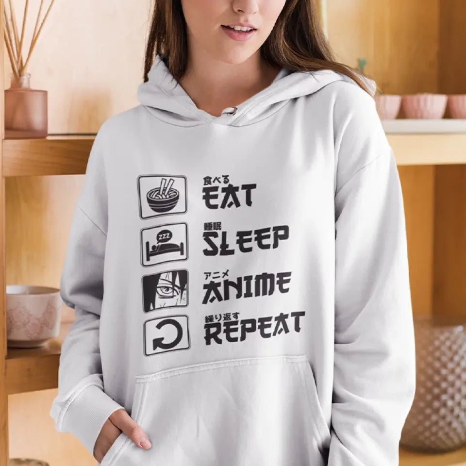 Eat Sleep Anime And Repeat Standard Hoodie Gift For Anime Lovers