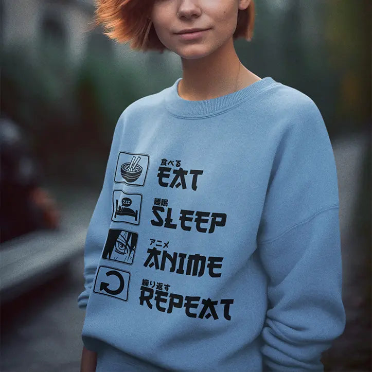 Eat Sleep Anime And Repeat Standard Hoodie Gift For Anime Lovers