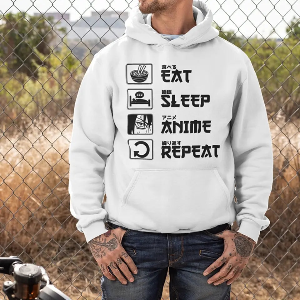 Eat Sleep Anime And Repeat Standard Hoodie Gift For Anime Lovers