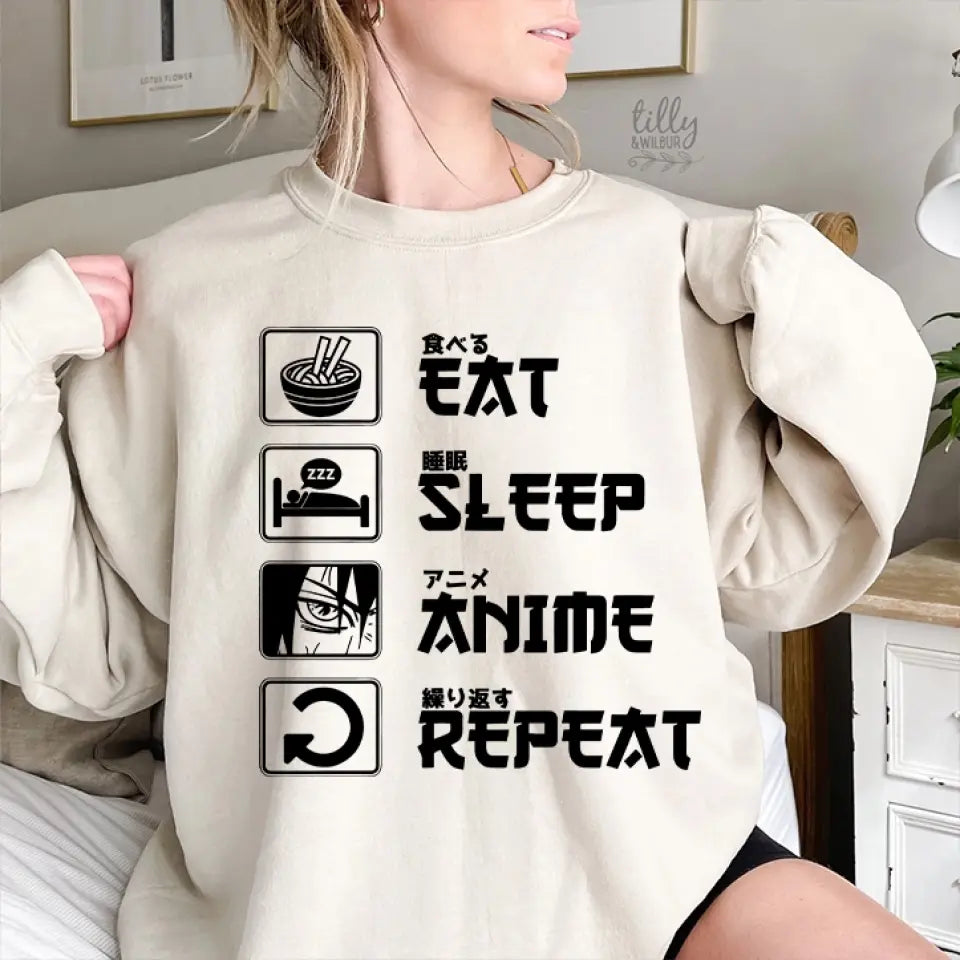 Eat Sleep Anime And Repeat Standard Hoodie Gift For Anime Lovers