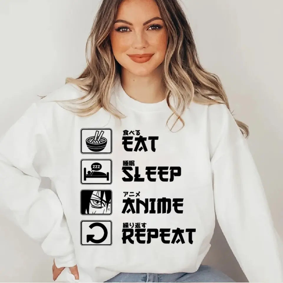 Eat Sleep Anime And Repeat Standard Hoodie Gift For Anime Lovers
