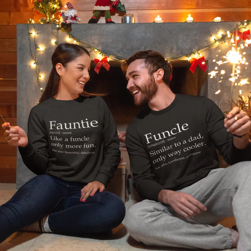 Funcle &amp; Fauntie Sweatshirt, Matching Shirts, Uncle and Aunt, Christmas Gift | 310IHPLNTS1070