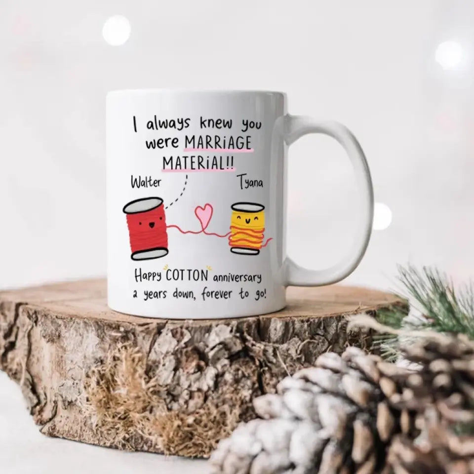 2 Years Down Forever To Go Custom Mug Anniversary Gift Couple