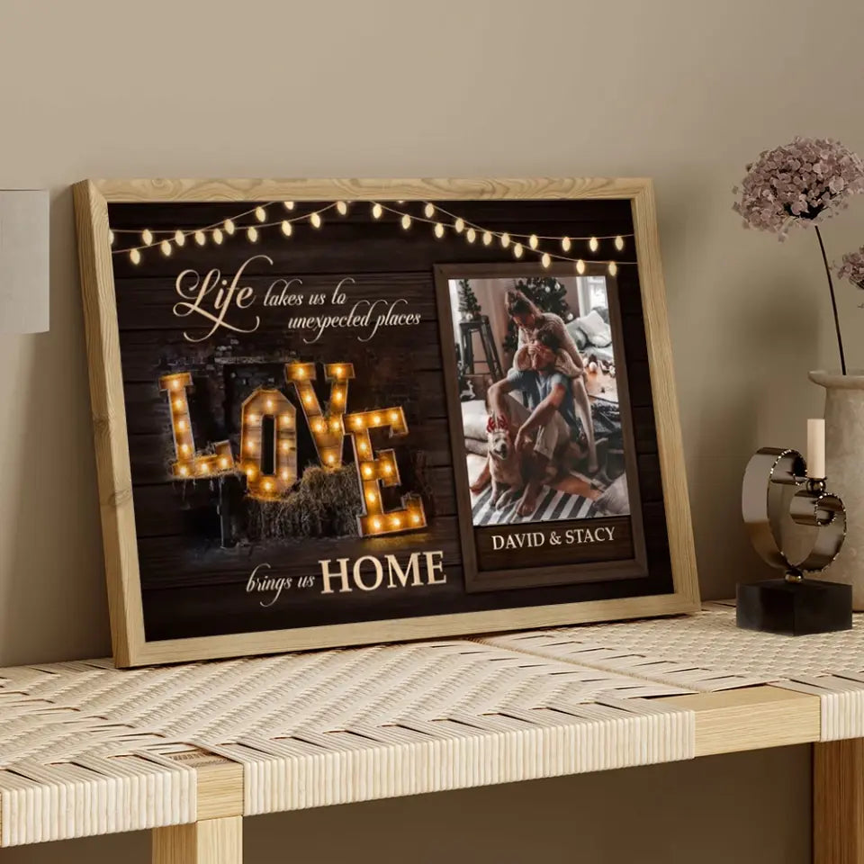Life Takes Us To Unexpected Places Custom Canvas Poster Anniversary Gift For Couples