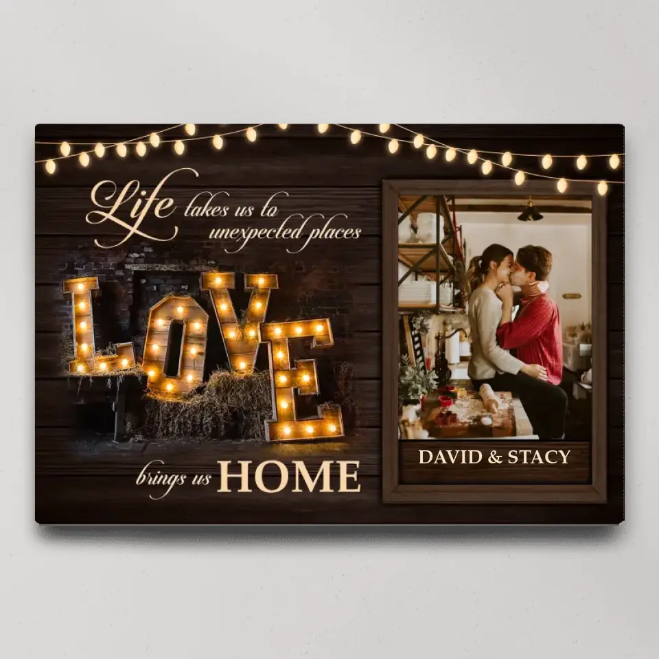 Life Takes Us To Unexpected Places Custom Canvas Poster Anniversary Gift For Couples