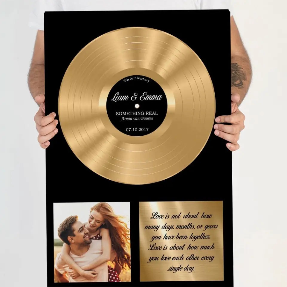 Vinyl Love Song Custom Canvas Poster Anniversary Gift For Couples