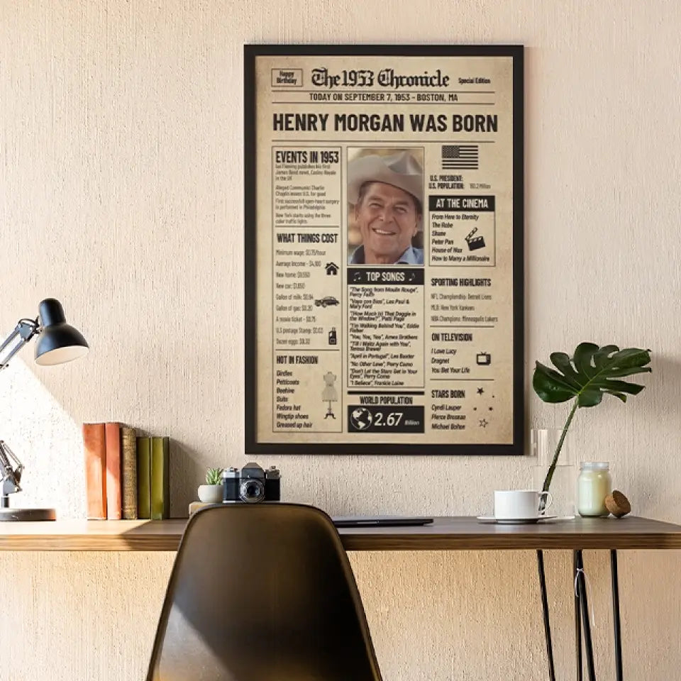 The 1953 Chronicle Events In 1953, Personalized Canvas Wall Art, Gift For 70 Years Old Birthday | 310IHPNPCA1084