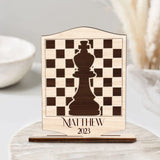 Chess Queen Chess Wooden, Personalized Wooden Plaque, Desk Décor For Chess Lovers | 309IHPLNWP312
