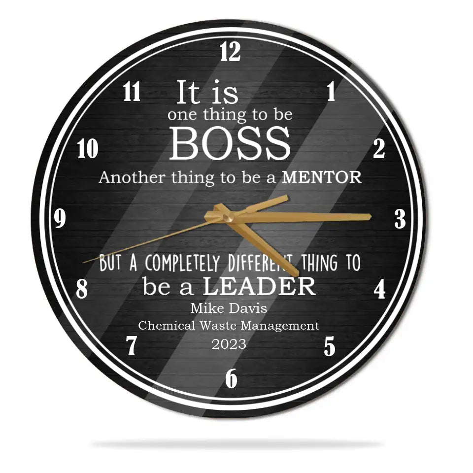 Best Boss Gifts - Personalized Wall Clock - Customised Gifts for Boss on Boss Day, Promotion Day, Birthday, Christmas