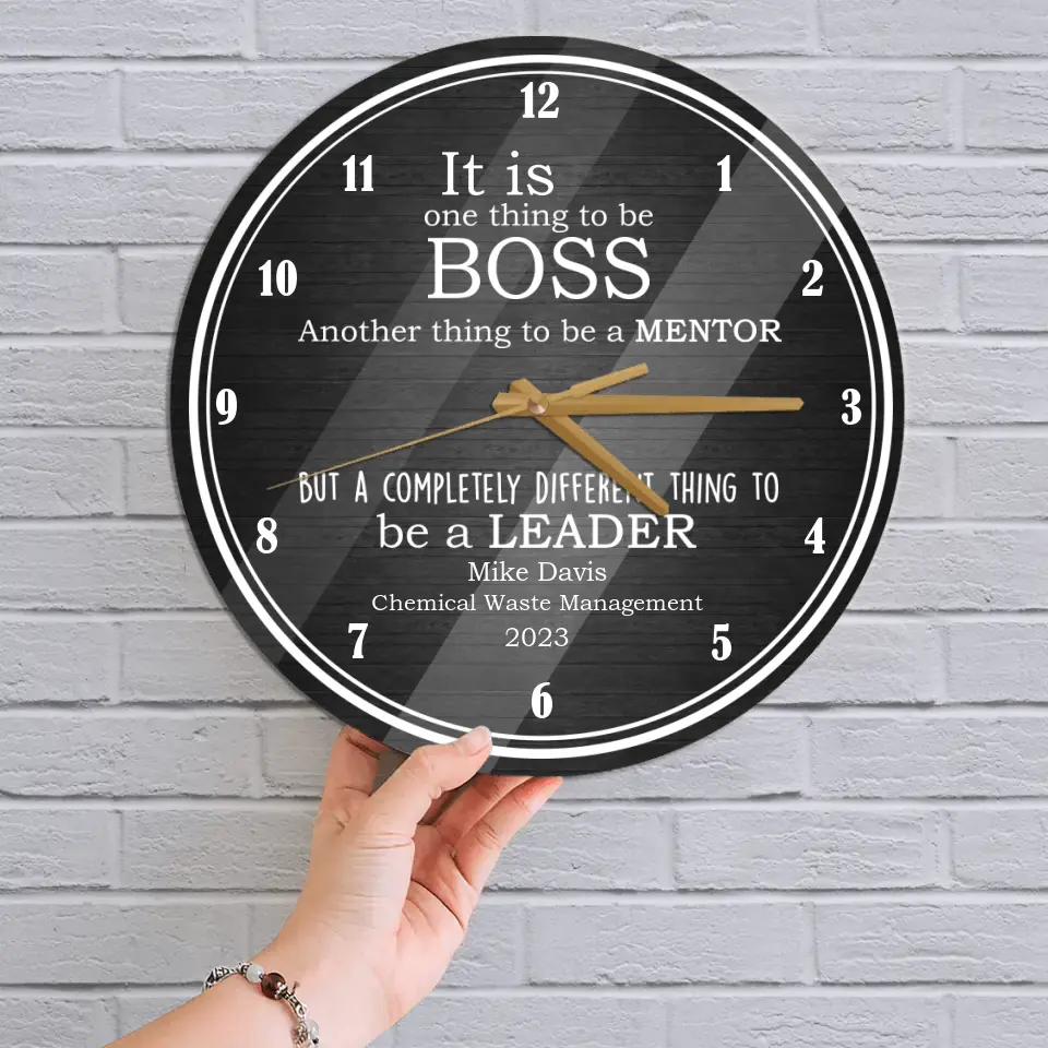 Best Boss Gifts - Personalized Wall Clock - Customised Gifts for Boss on Boss Day, Promotion Day, Birthday, Christmas