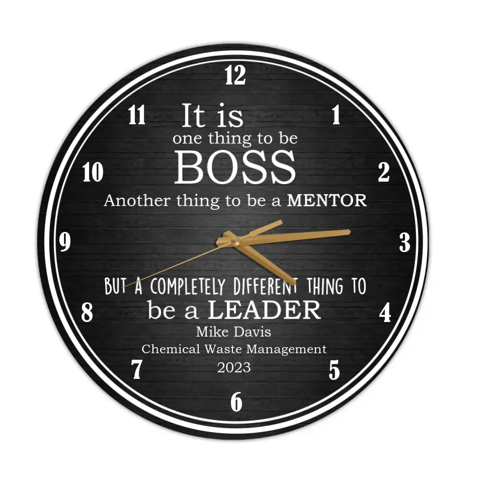 Best Boss Gifts - Personalized Wall Clock - Customised Gifts for Boss on Boss Day, Promotion Day, Birthday, Christmas