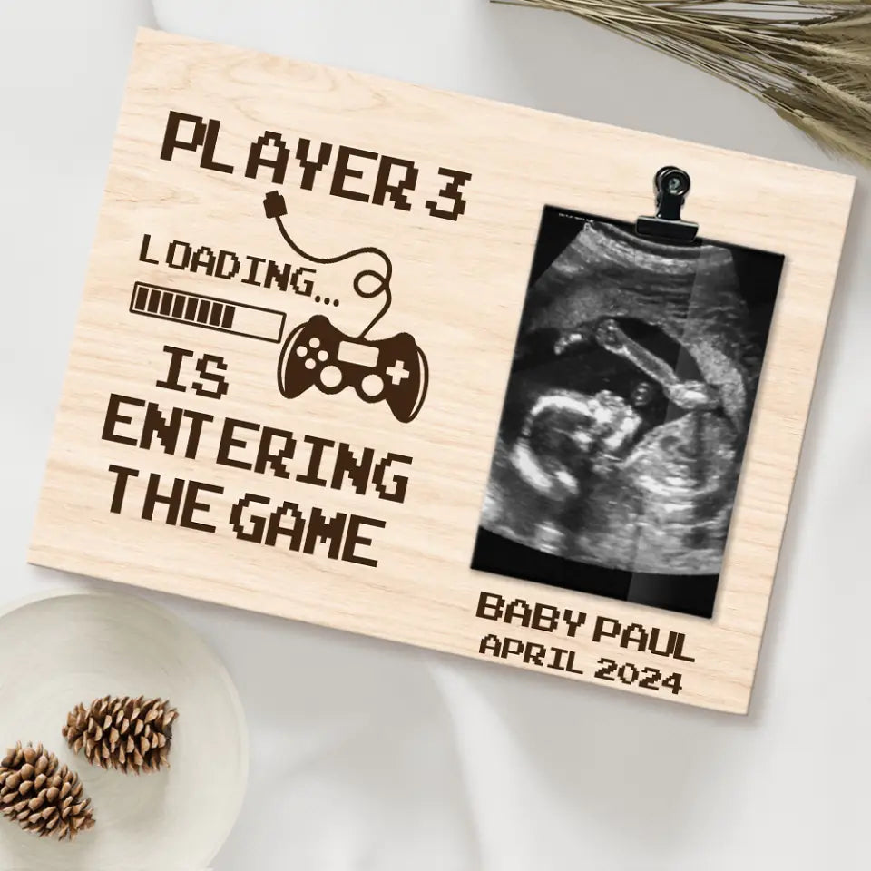 Player 3 Is Entering The Game, Personalized Photo Clip Frame, Gift For New Mom Pregnant Wife | 310IHPLNPT1086