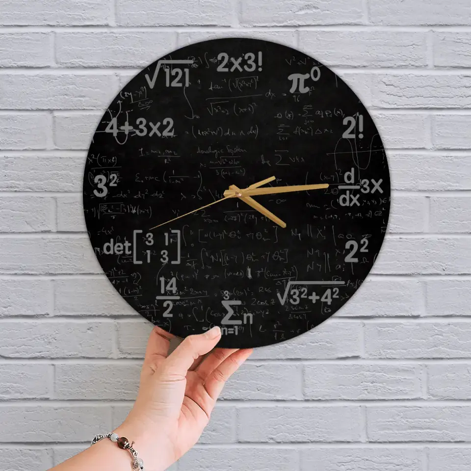 Mathematics, Math Formulas Icons, Wall Clock, Classroom Decor Gift For Teacher Math Lovers | 309IHPBNWC269