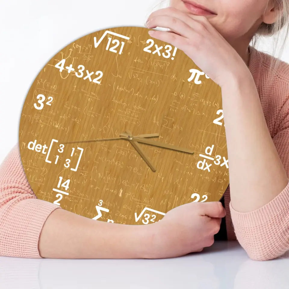 Mathematics, Math Formulas Icons, Wall Clock, Classroom Decor Gift For Teacher Math Lovers | 309IHPBNWC269