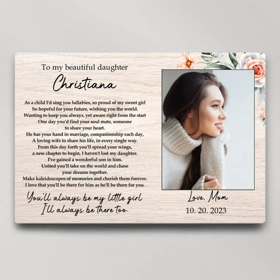 To My Beautiful Daughter - Personalized Poster Canvas - Wedding Gift For Daughter | 310IHPNPCA430