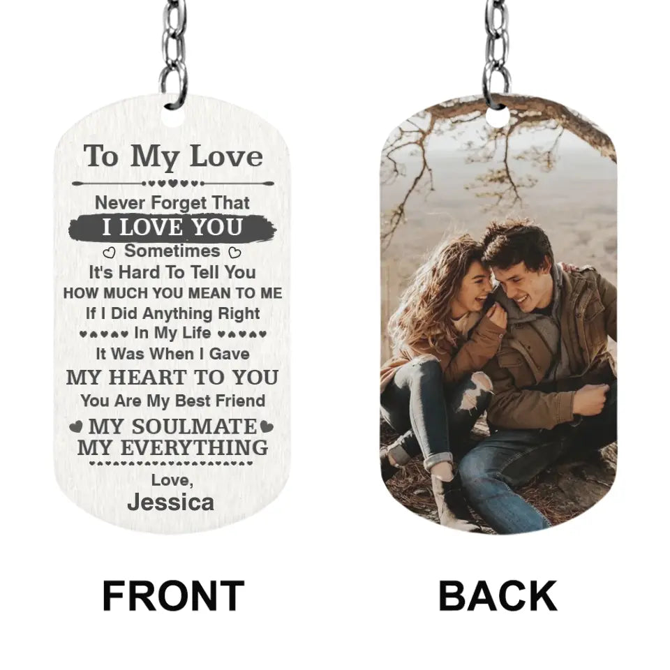 My Soulmate My Everything, Personalized Stainless Steel Keychain, Sweet Gift For Couples