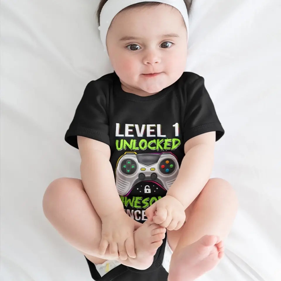 Level Unclocked Awesome Since, Personalized Youth Shirt, Baby Bodysuit, Birthday Gift For Children, Kids | 310IHPNPTS1097