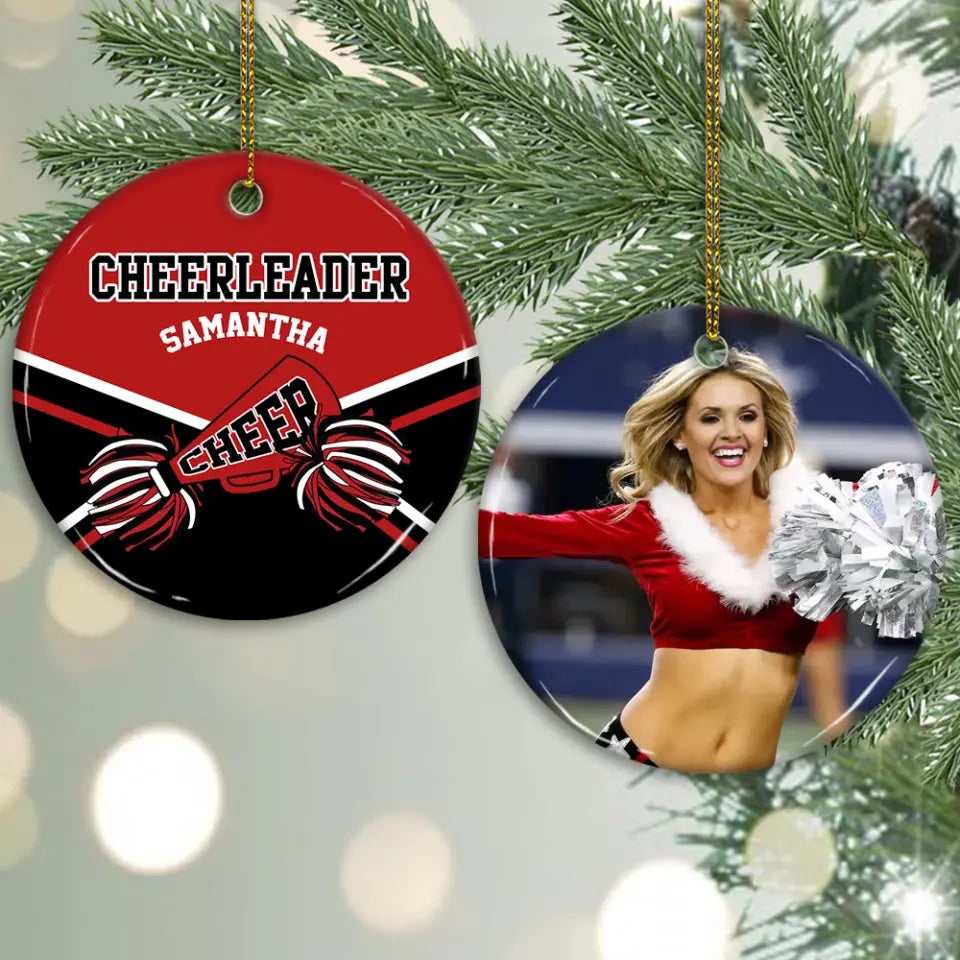 Cheerleader Christmas Personalized Ceramic Ornament Cheerleader Gift