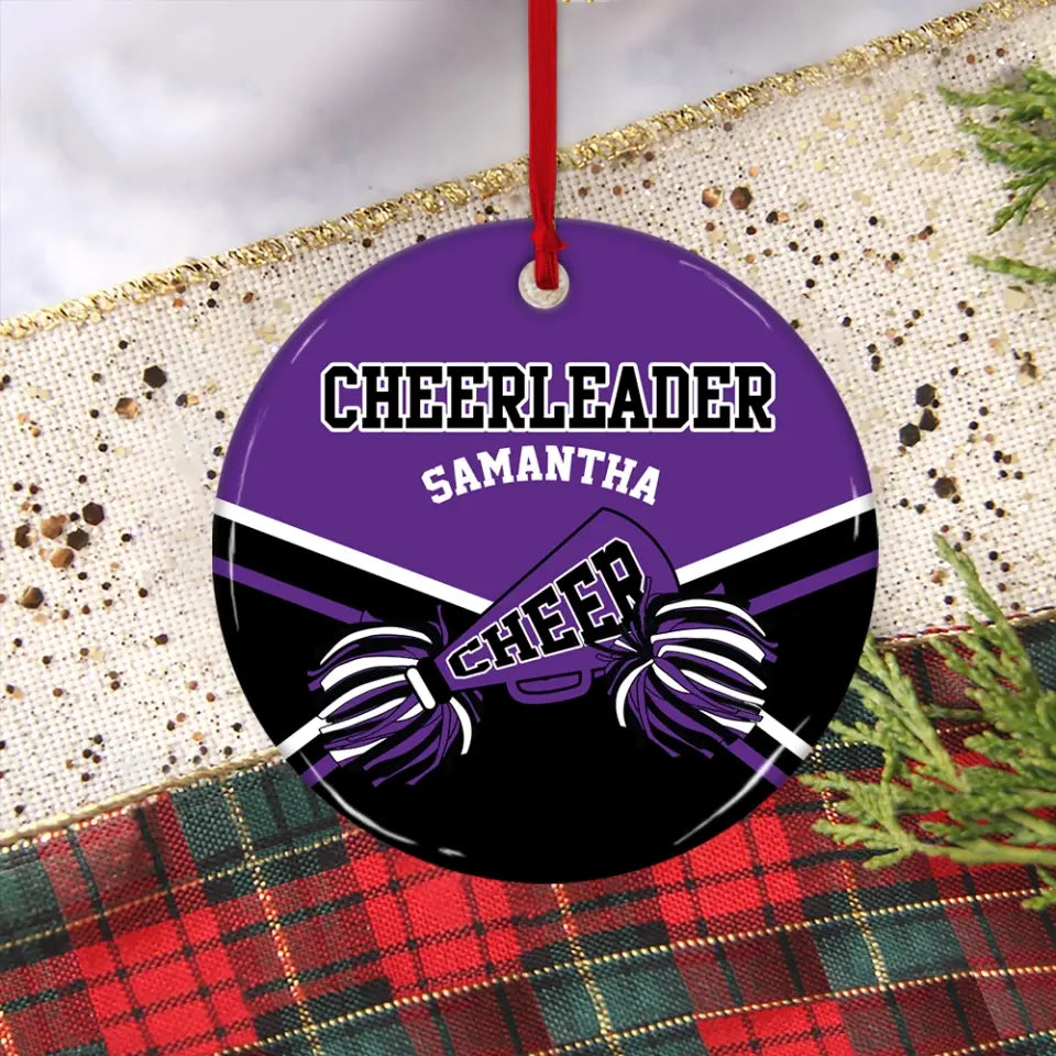 Cheerleader Christmas Personalized Ceramic Ornament Cheerleader Gift