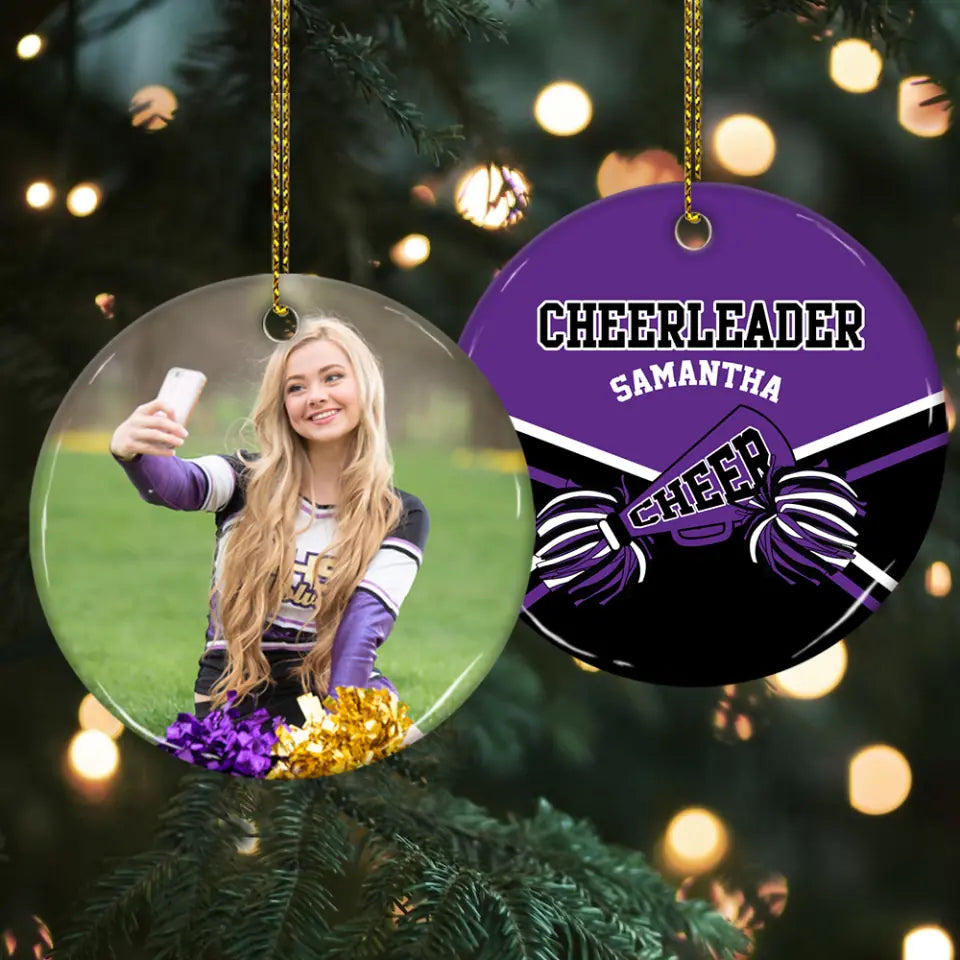 Cheerleader Christmas Personalized Ceramic Ornament Cheerleader Gift