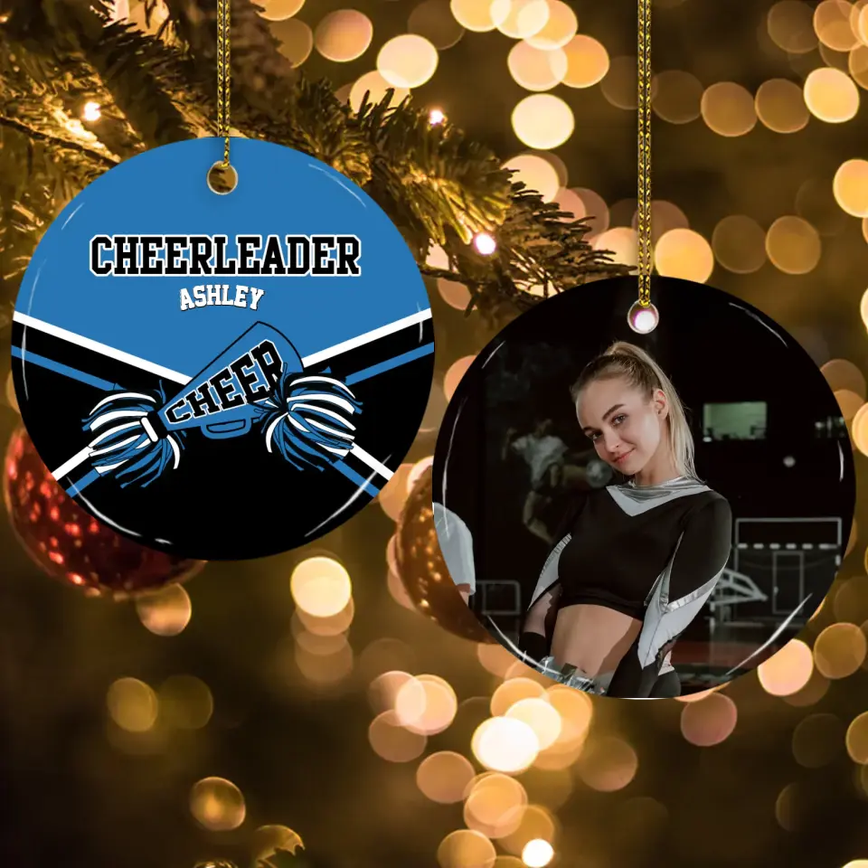 Cheerleader Christmas Personalized Ceramic Ornament Cheerleader Gift