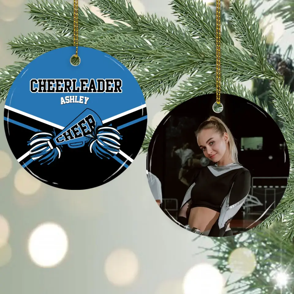 Cheerleader Christmas Personalized Ceramic Ornament Cheerleader Gift