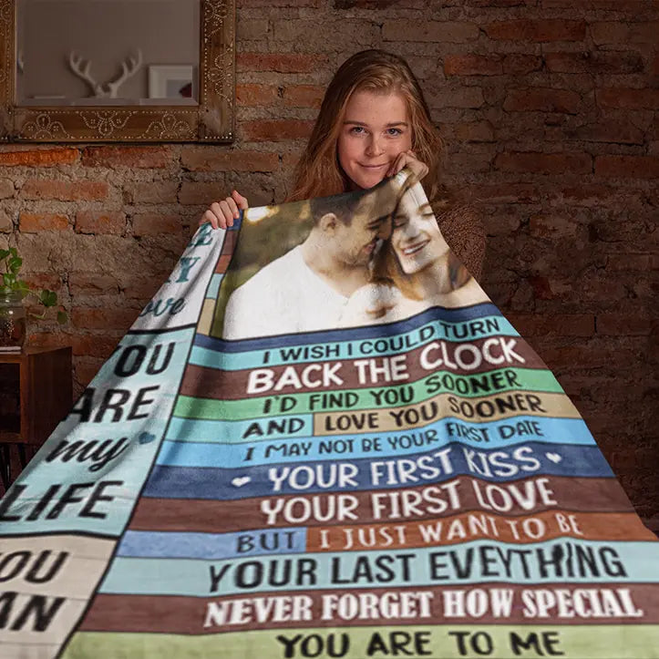 You Are My Love You Are My Life You Mean The World To Me - Upload Photo Blanket - Best Gift For Husband From Wife Gift For Him - Meaningful Valentine&#39;s Gift Anniversary - 301IHPNPBL086