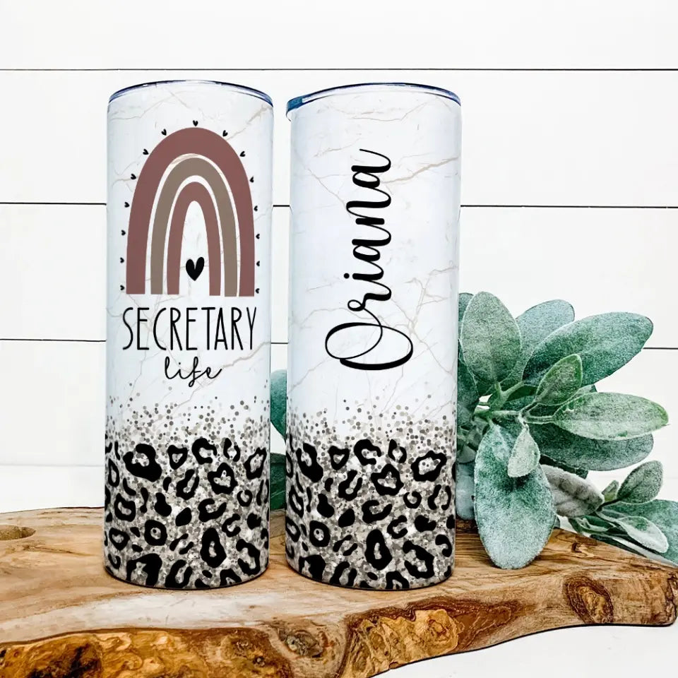 Secretary Life, Personalized 20OZ Skinny Tumbler, Gift For Secretary | 310IHPNPTU1106