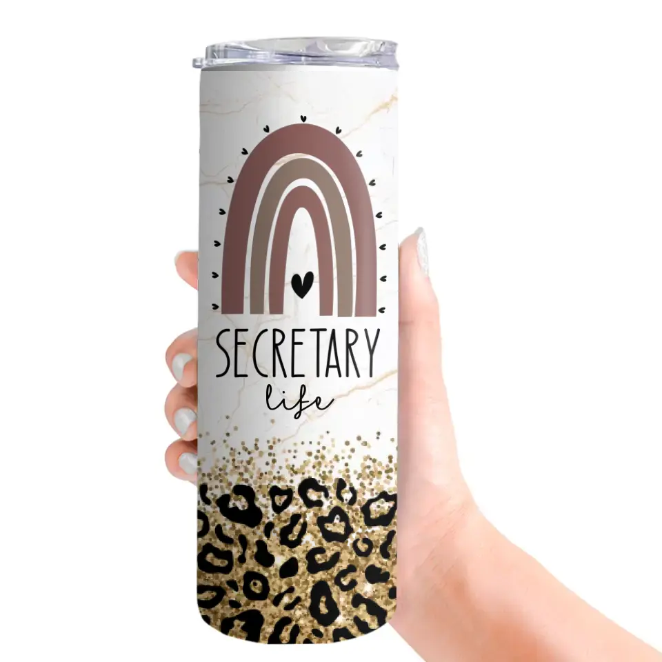 Secretary Life, Personalized 20OZ Skinny Tumbler, Gift For Secretary | 310IHPNPTU1106