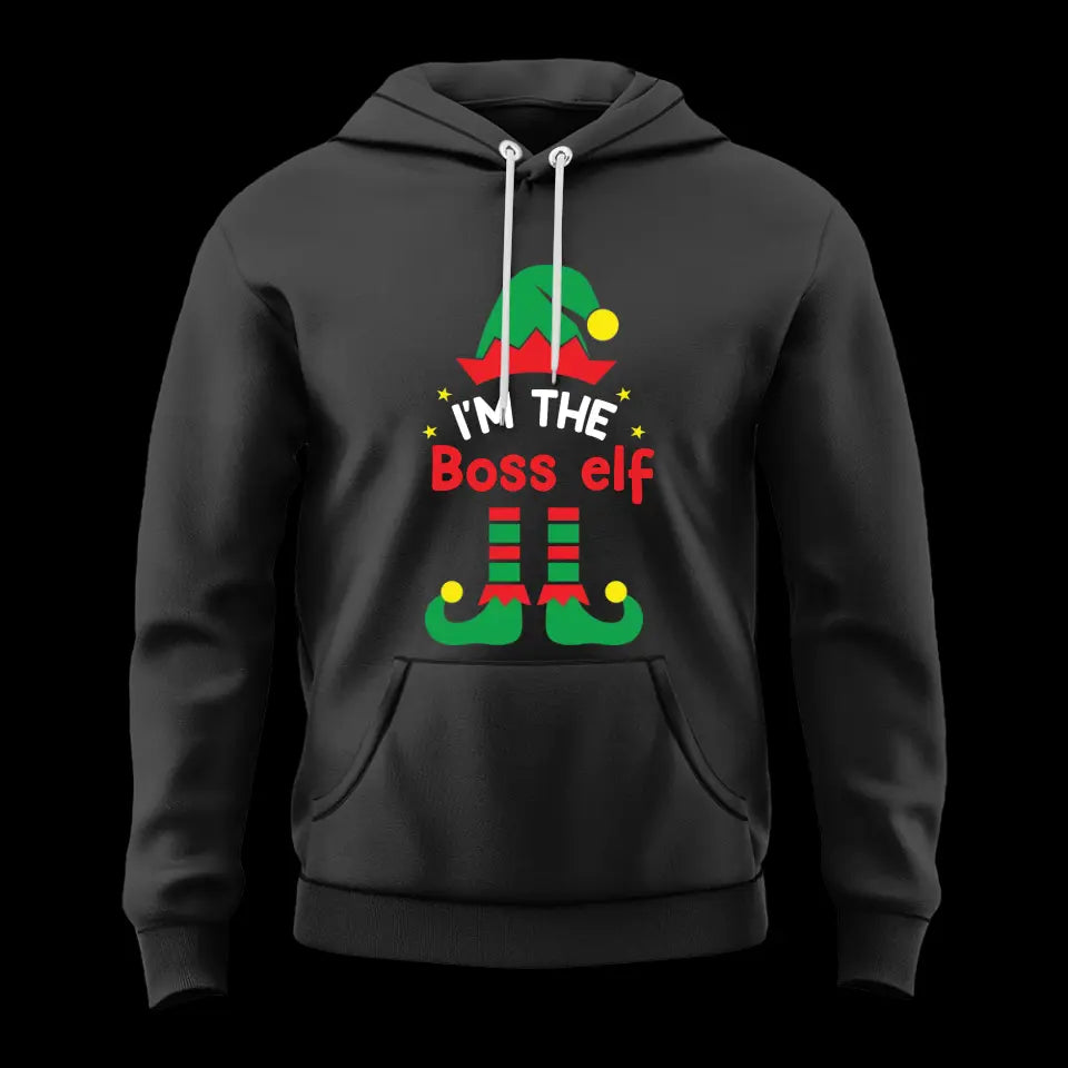 Elf Matching Family Tshirt Christmas Gift - I'm the Boss Elf - Funny Xmas Gift for Boss