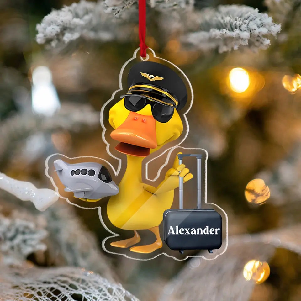 Pilot Duck - Personalized Ornament And Keychain - Christmas Gift For Pilot | 310IHPBNOR1099
